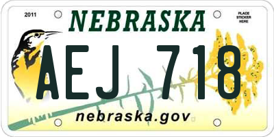 NE license plate AEJ718