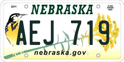 NE license plate AEJ719