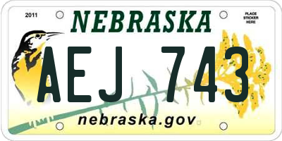 NE license plate AEJ743