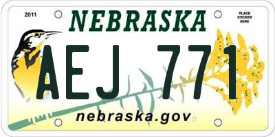 NE license plate AEJ771