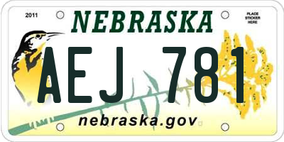 NE license plate AEJ781