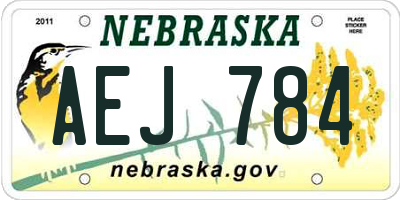 NE license plate AEJ784