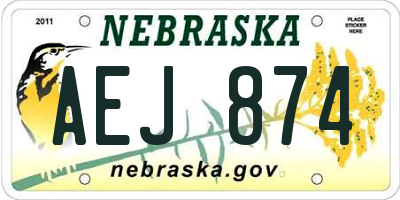 NE license plate AEJ874