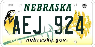 NE license plate AEJ924