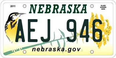 NE license plate AEJ946