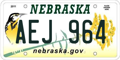 NE license plate AEJ964