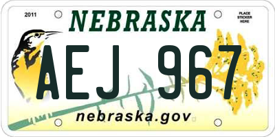 NE license plate AEJ967