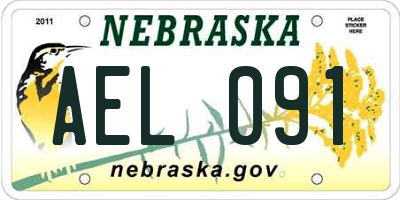 NE license plate AEL091