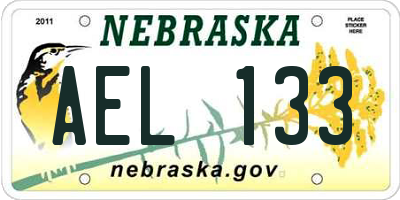NE license plate AEL133