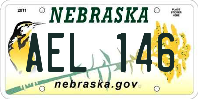 NE license plate AEL146