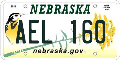 NE license plate AEL160