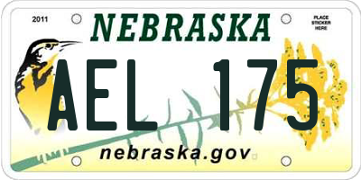 NE license plate AEL175