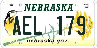 NE license plate AEL179