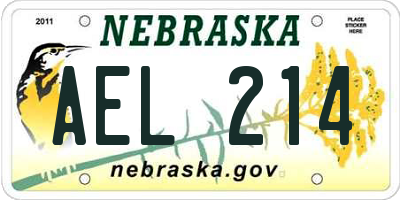 NE license plate AEL214