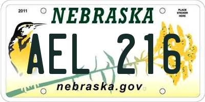 NE license plate AEL216