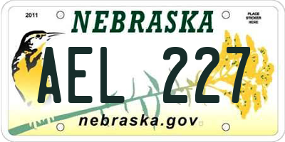 NE license plate AEL227