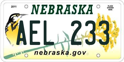 NE license plate AEL233