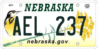 NE license plate AEL237
