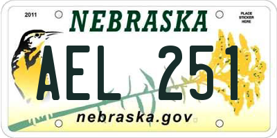 NE license plate AEL251