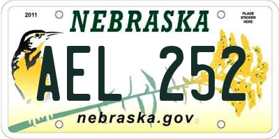 NE license plate AEL252