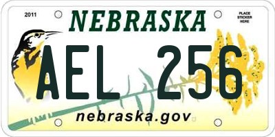 NE license plate AEL256