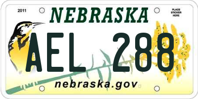 NE license plate AEL288