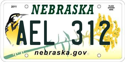 NE license plate AEL312