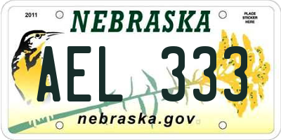 NE license plate AEL333
