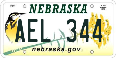 NE license plate AEL344