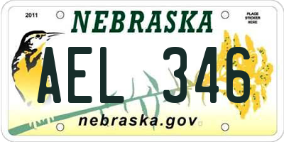 NE license plate AEL346