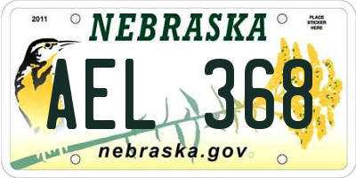 NE license plate AEL368