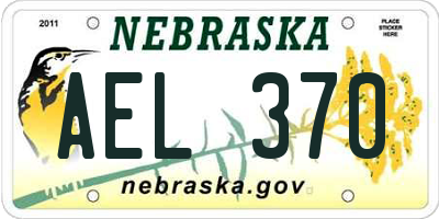 NE license plate AEL370