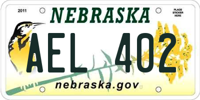 NE license plate AEL402