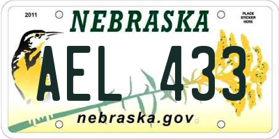 NE license plate AEL433
