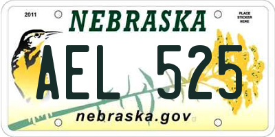 NE license plate AEL525