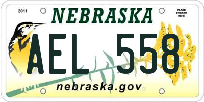NE license plate AEL558