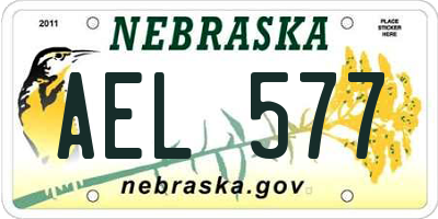 NE license plate AEL577