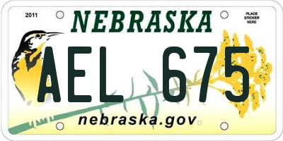 NE license plate AEL675