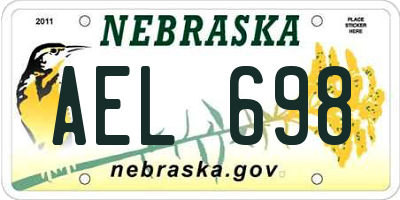 NE license plate AEL698