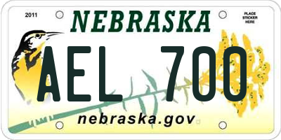 NE license plate AEL700