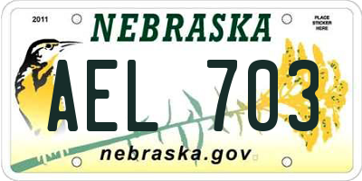 NE license plate AEL703