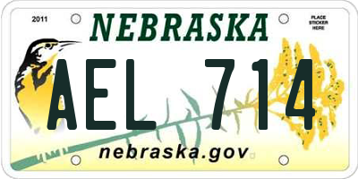 NE license plate AEL714