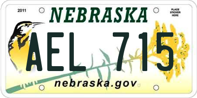 NE license plate AEL715