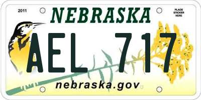NE license plate AEL717