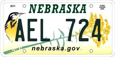 NE license plate AEL724
