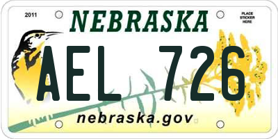 NE license plate AEL726