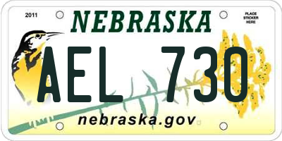 NE license plate AEL730