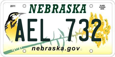 NE license plate AEL732