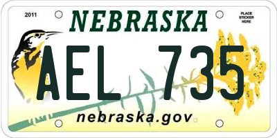 NE license plate AEL735