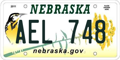 NE license plate AEL748